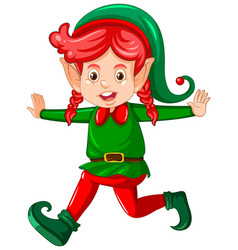 Cute Kid Wearing Elf Costume Cartoon