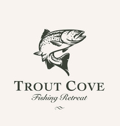 Fly Fishing Trout Logo Emblem