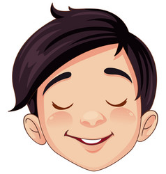 Male Asian Cartoon Face Closing His Eyes