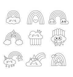 Rainbow Cartoon Characters Coloring Page