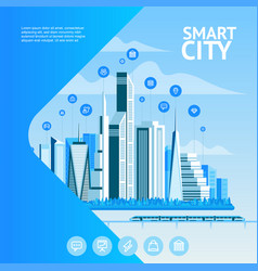 Smart City Urban Landscape With Infographic