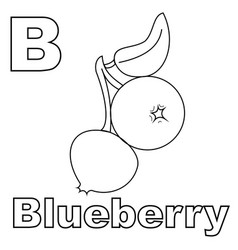 Blueberries Coloring Page With A Big B