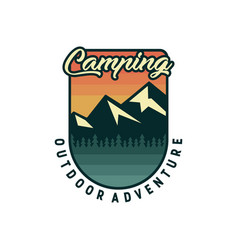 Camping Outdoor Adventure Badge Logo Design Retro