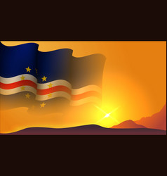 Cape Verde Waving Flag Background Design On