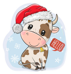 Cartoon cow and bull on a white background Vector Image