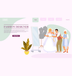 Fashion Designer Website Template Cartoon