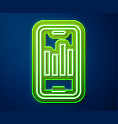 Glowing Neon Line Mobile Phone With Graph Chart