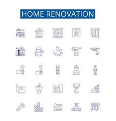 Home Renovation Line Icons Signs Set Design