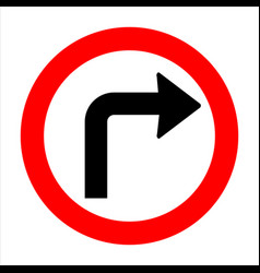 Round Traffic Sign Turn Right