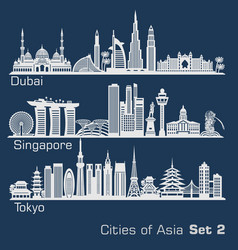 Cities Asia - Dubai Singapore Tokyo Detailed