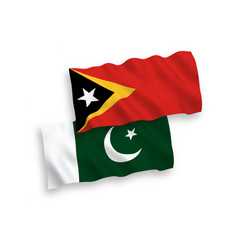 Flags Of East Timor And Pakistan On A White