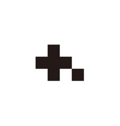 Letter H Plus Square Geometric Symbol Simple Logo