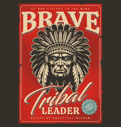 Native American Chief Retro Poster