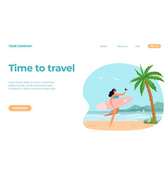 Travel Concept Landing Web Page Girl