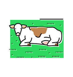 Cow Lying Down Color Icon