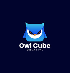 Logo Owl Cube Gradient Colorful Style