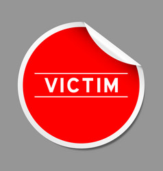 Red Color Peel Sticker Label With Word Victim