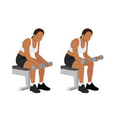 Woman Doing Seated Dumbbell Palm Down Wrist Curls