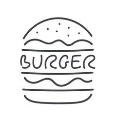 Burger Icon Gray Sign Isolated Hand Drawn