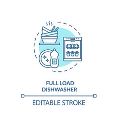 Full Load Dishwasher Turquoise Concept Icon