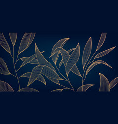 Golden Leaves Botanical Modern Art Deco