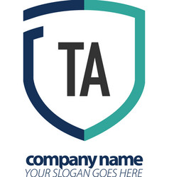 Initial Letter Ta Shield Logo Line Art Creative