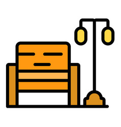 Park Bench Icon Flat