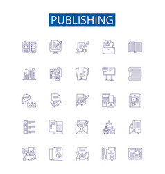 Publishing Line Icons Signs Set Design Collection