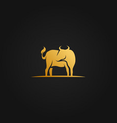 Isolated Gold Premium Angus Cow Icon Logo Design