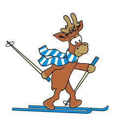 Reindeer And Ski Isolated