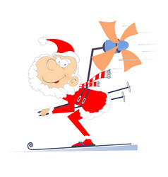 Skiing Santa Claus