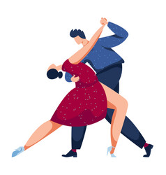 Stylized Couple Dancing Tango Together Woman In