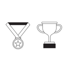 Trophy And Medal Icon Outline