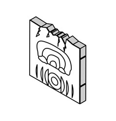 Tsunami Earthquake Isometric Icon