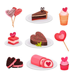 Flat Set Of Delicious Valentine S Day