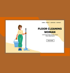 Floor Cleaning Woman