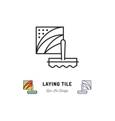 Laying Tile Icon Repair Bathroom Symbol Spatula