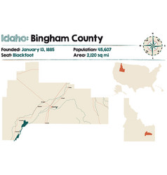 Map Bingham County In Idaho