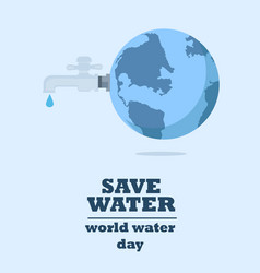 Save water theme with hand squeezing earth Vector Image