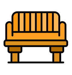 Wooden Bench Icon Flat