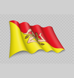 3d Realistic Waving Flag Of Sicily Is A Region