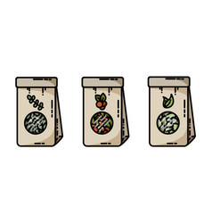 Dried Herbs Tea Craft Bags Flat Icons