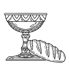 Christian Chalice And Bread Of Life Isolated