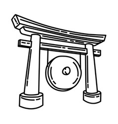 Gong Centrepiece Icon Doodle Hand Drawn