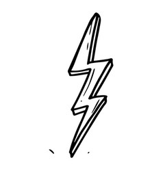 Hand Drawn Doodle Electric Lightning Bolt Symbol