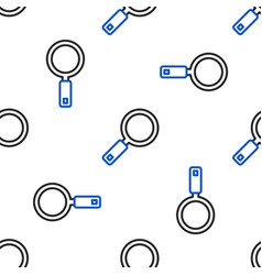 Line Magnifying Glass Icon Isolated Seamless