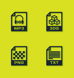 Set Mp3 File Document Txt Png And 3ds Icon