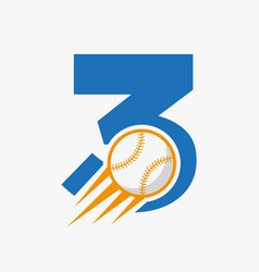 Initial Letter 3 Baseball Logo Concept