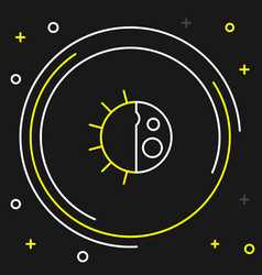 Line Day Night Cycle Icon Isolated On Black