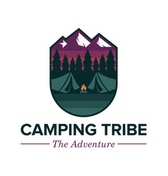 Unique Adventure Camping Tribe Badge Design